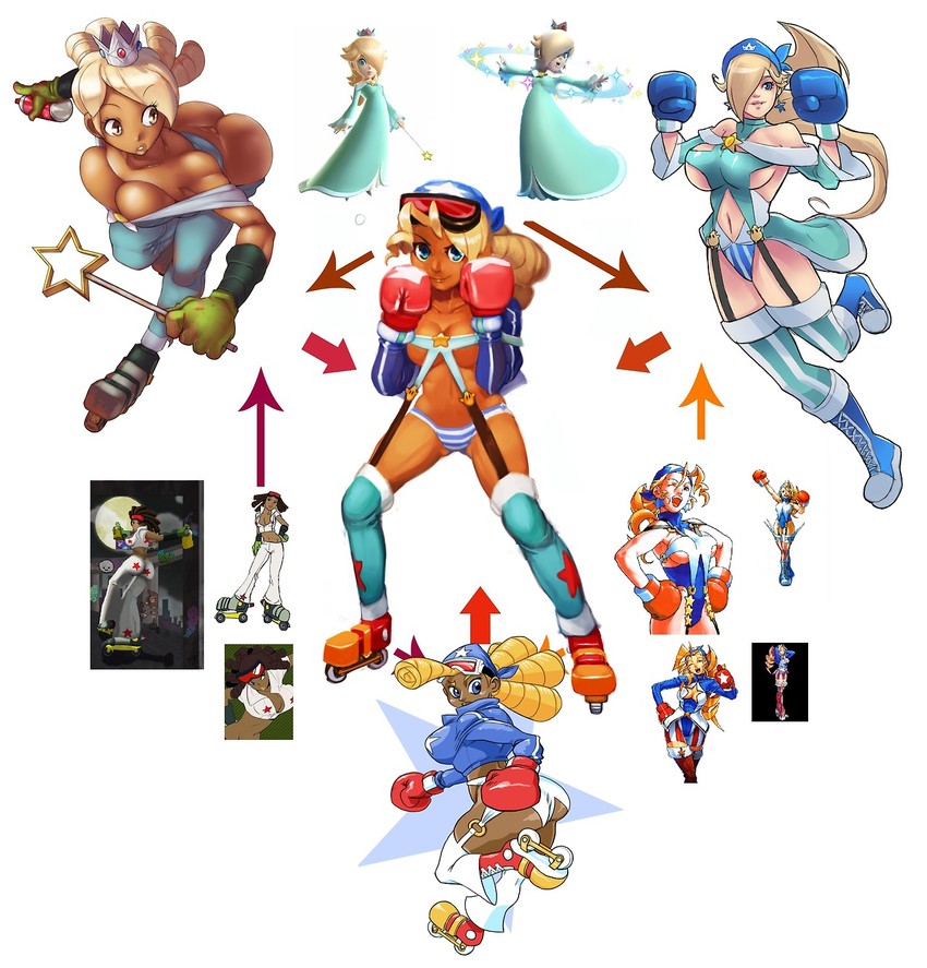 rosalina, tiffany lords, and piranha (mario and 5 more) drawn by gonzozeppeli and greenmarine