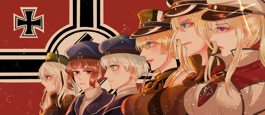 prinz eugen, bismarck, graf zeppelin, z1 leberecht maass, z3 max schultz, and 1 more (kantai collection) drawn by anno88888
