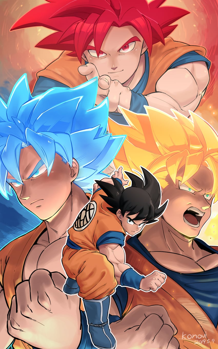 son goku (dragon ball and 2 more) drawn by konovi_yee