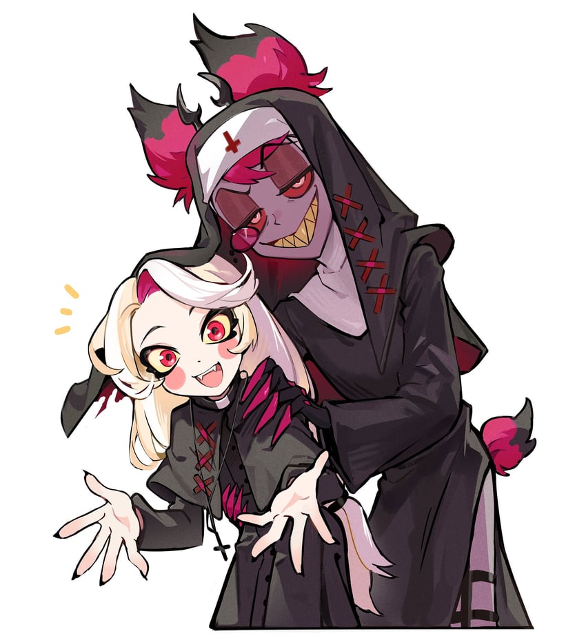 charlie morningstar and alastor (hazbin hotel) drawn by rkgk0216
