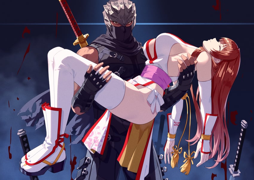 kasumi and ryu hayabusa (dead or alive and 1 more) drawn by yagi2013