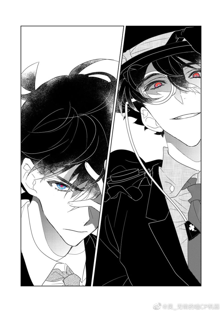 kudou shin'ichi and kaitou kid (meitantei conan and 1 more) drawn by haoriday