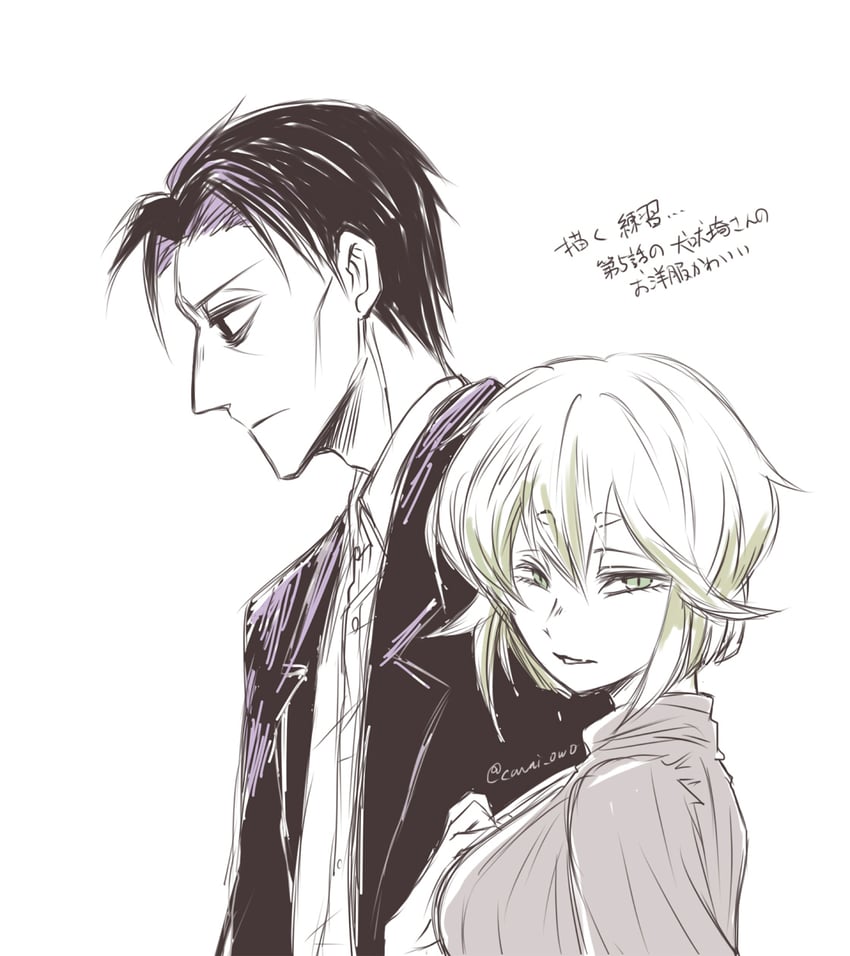 asama hirotaka and inubousaki shioi (nikubami honegishimi) drawn by runarica0914