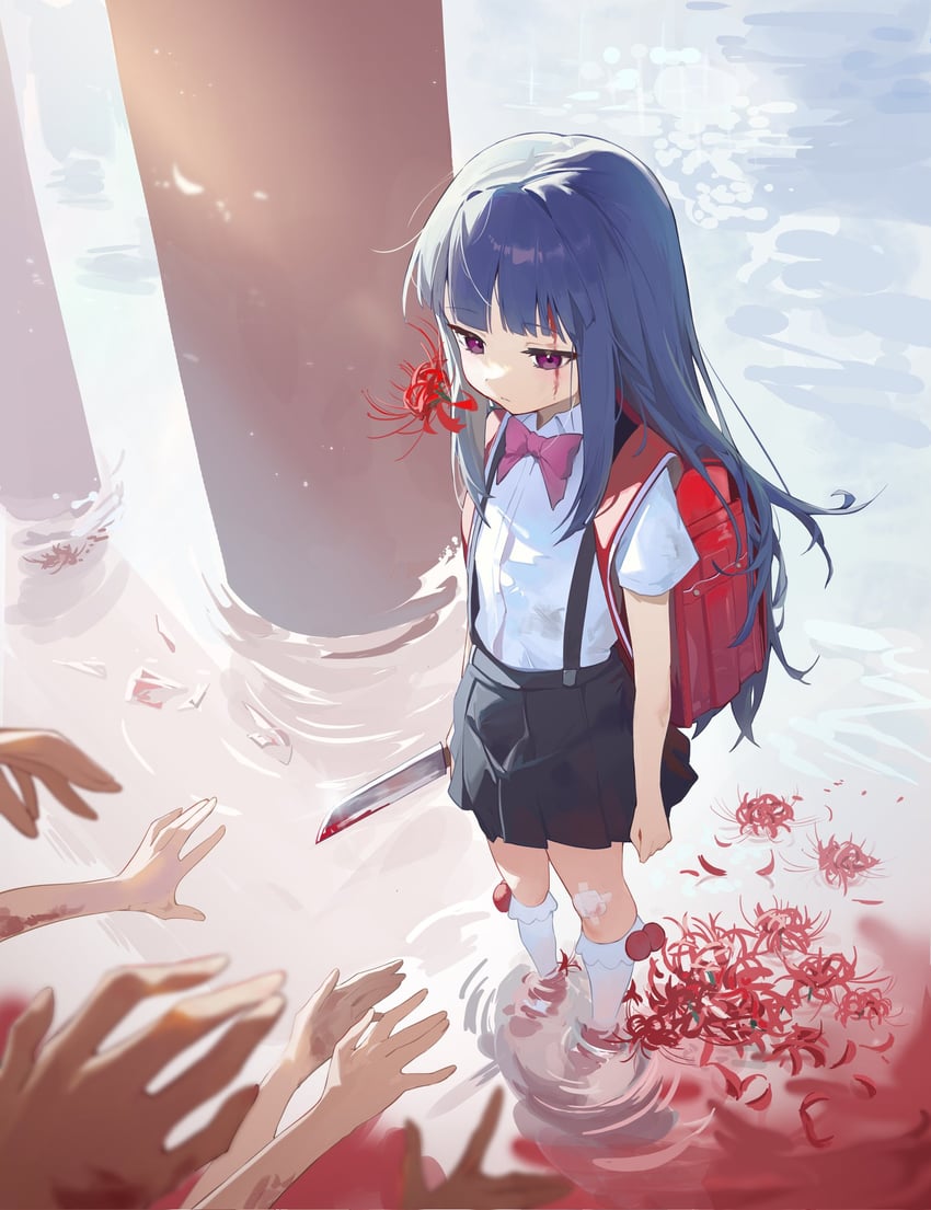 furude rika (higurashi no naku koro ni) drawn by suye