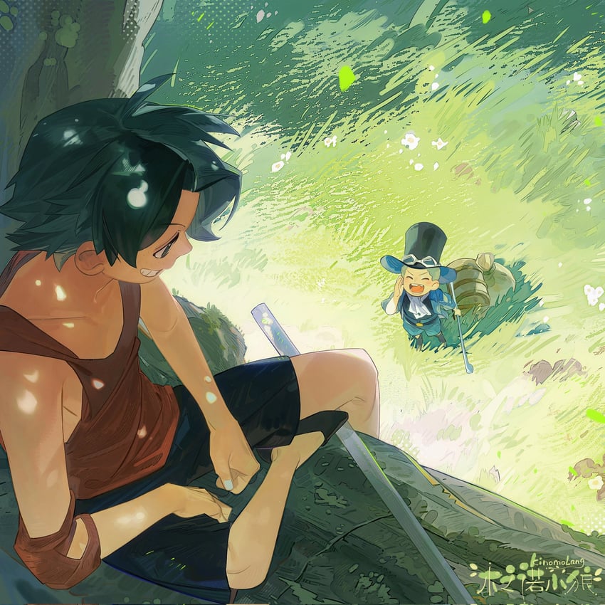portgas d. ace and sabo (one piece) drawn by kinomolang