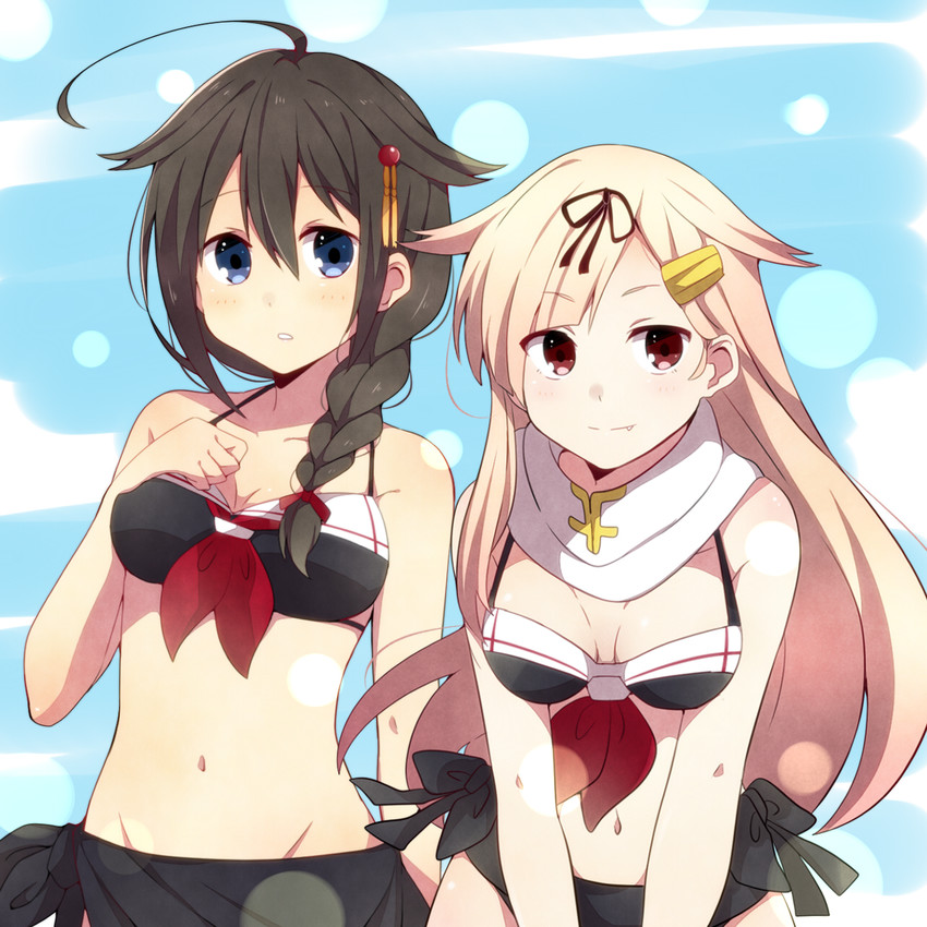 shigure, yuudachi, shigure kai ni, and yuudachi kai ni (kantai collection) drawn by yukichi_(eikichi)