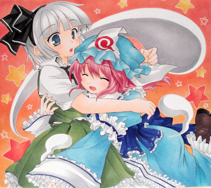 konpaku youmu and saigyouji yuyuko (touhou) drawn by yukitsuki_kokoro