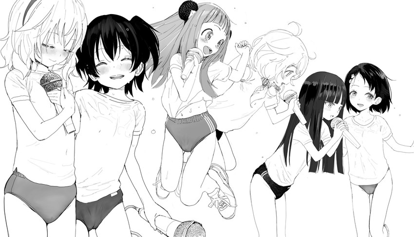 sakurai momoka, akagi miria, sasaki chie, ichihara nina, sajo yukimi, and 1 more (idolmaster and 2 more) drawn by xyh