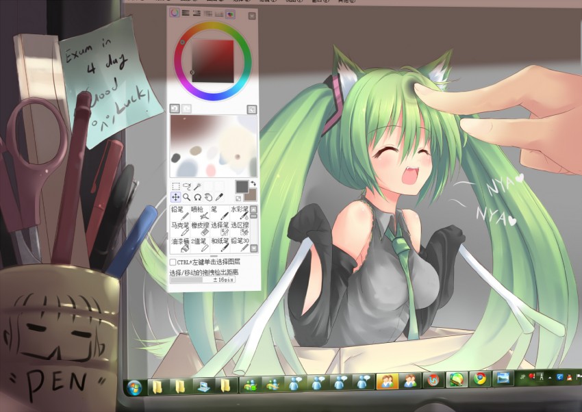 hatsune miku (vocaloid and 2 more) drawn by dreamlight2000