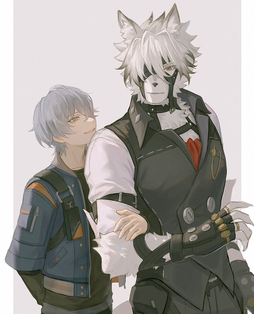 wise and von lycaon (zenless zone zero) drawn by uowsaou