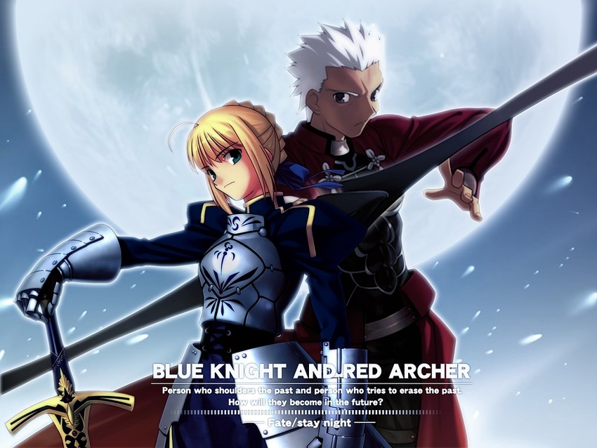 artoria pendragon, saber, and archer (fate and 1 more) drawn by takeuchi_takashi