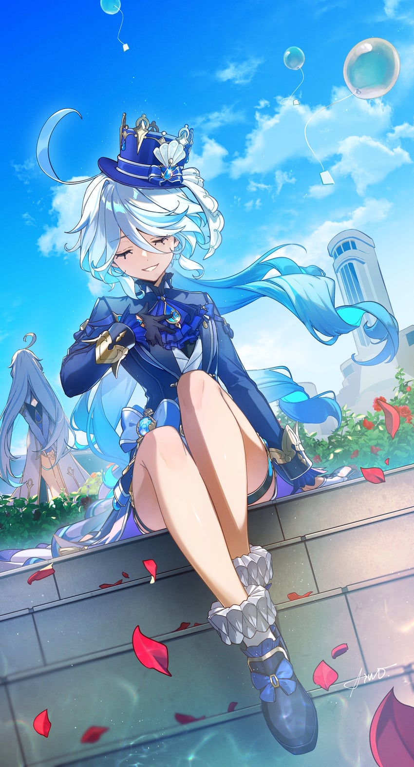 furina and focalors (genshin impact) drawn by aiwo_o_lite