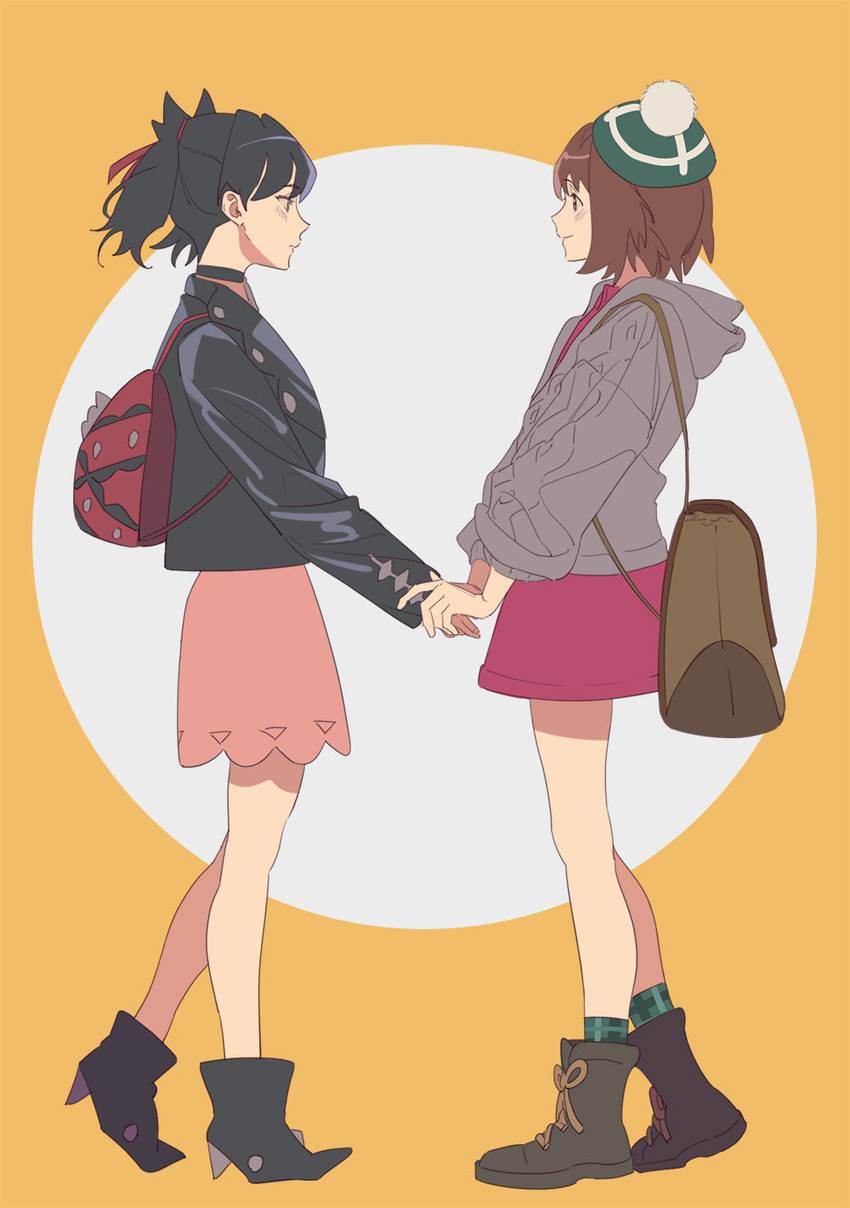 marnie and gloria (pokemon and 1 more) drawn by migung