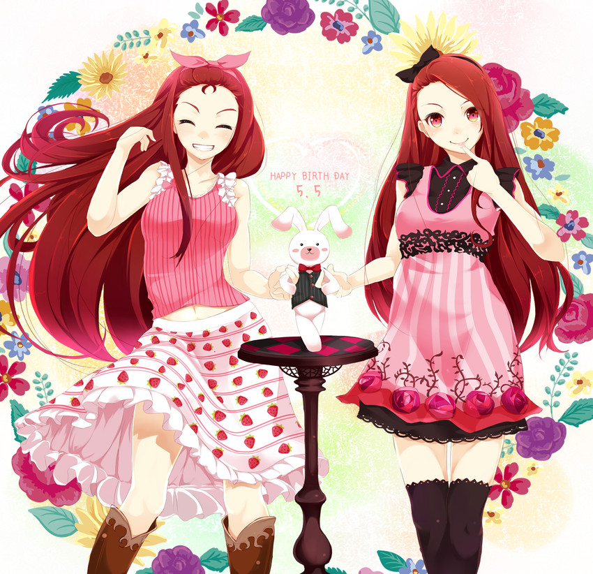 minase iori and usa-chan (idolmaster) drawn by nira_(vira)