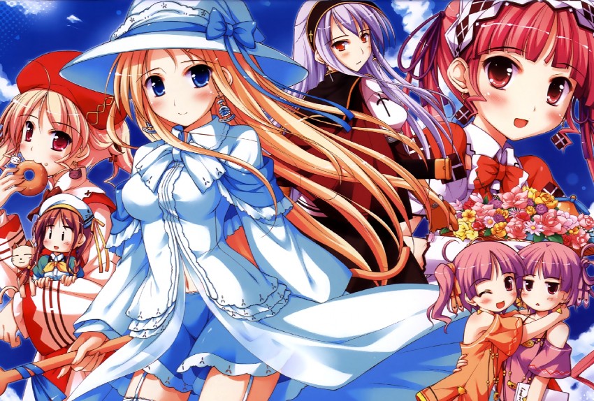 carina verritti, agnes boulange, chelsea arcot, minette, salsa tortilla, and 3 more (shukufuku no campanella) drawn by ko~cha