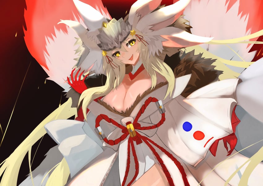 tamamo and koyanskaya (fate and 1 more) drawn by fumiyan