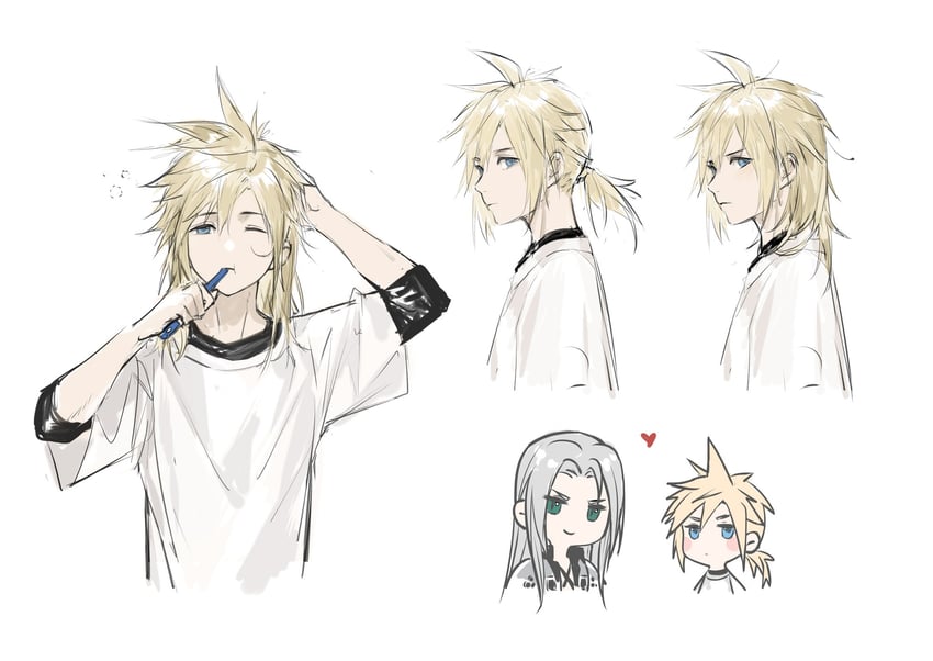 cloud strife and sephiroth (final fantasy and 1 more) drawn by lydiaaa