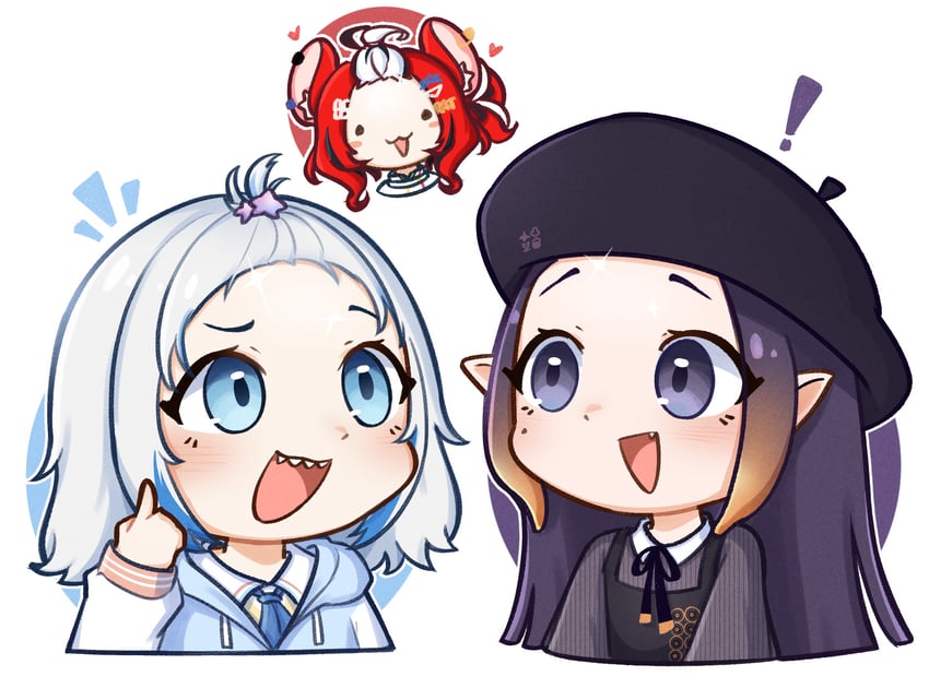gawr gura, ninomae ina'nis, and hakos baelz (hololive and 1 more) drawn by moon_ldl