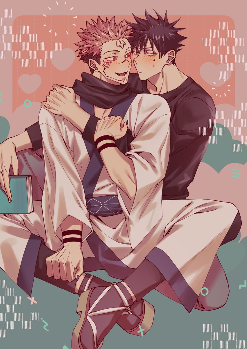 fushiguro megumi and ryoumen sukuna (jujutsu kaisen) drawn by azukiharuta_ju