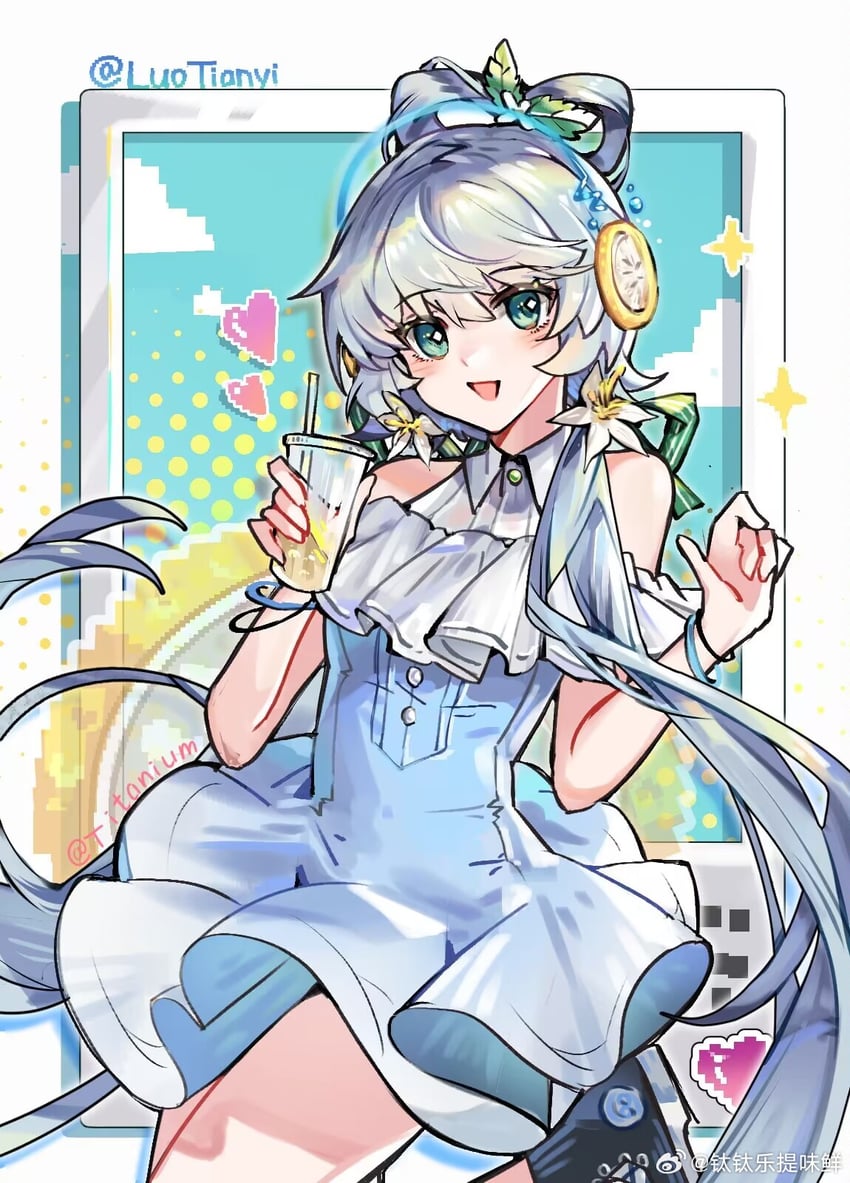 luo tianyi (vocaloid and 1 more) drawn by titaniumtai