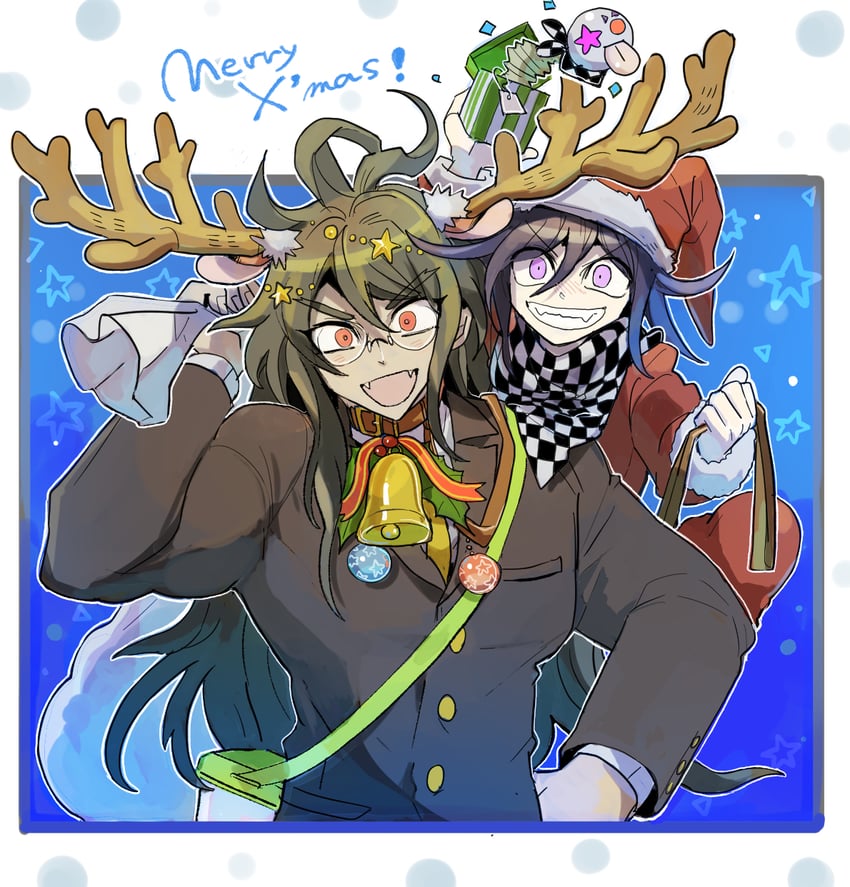 oma kokichi and gokuhara gonta (danganronpa and 1 more) drawn by kumakoro_(tetsupag)
