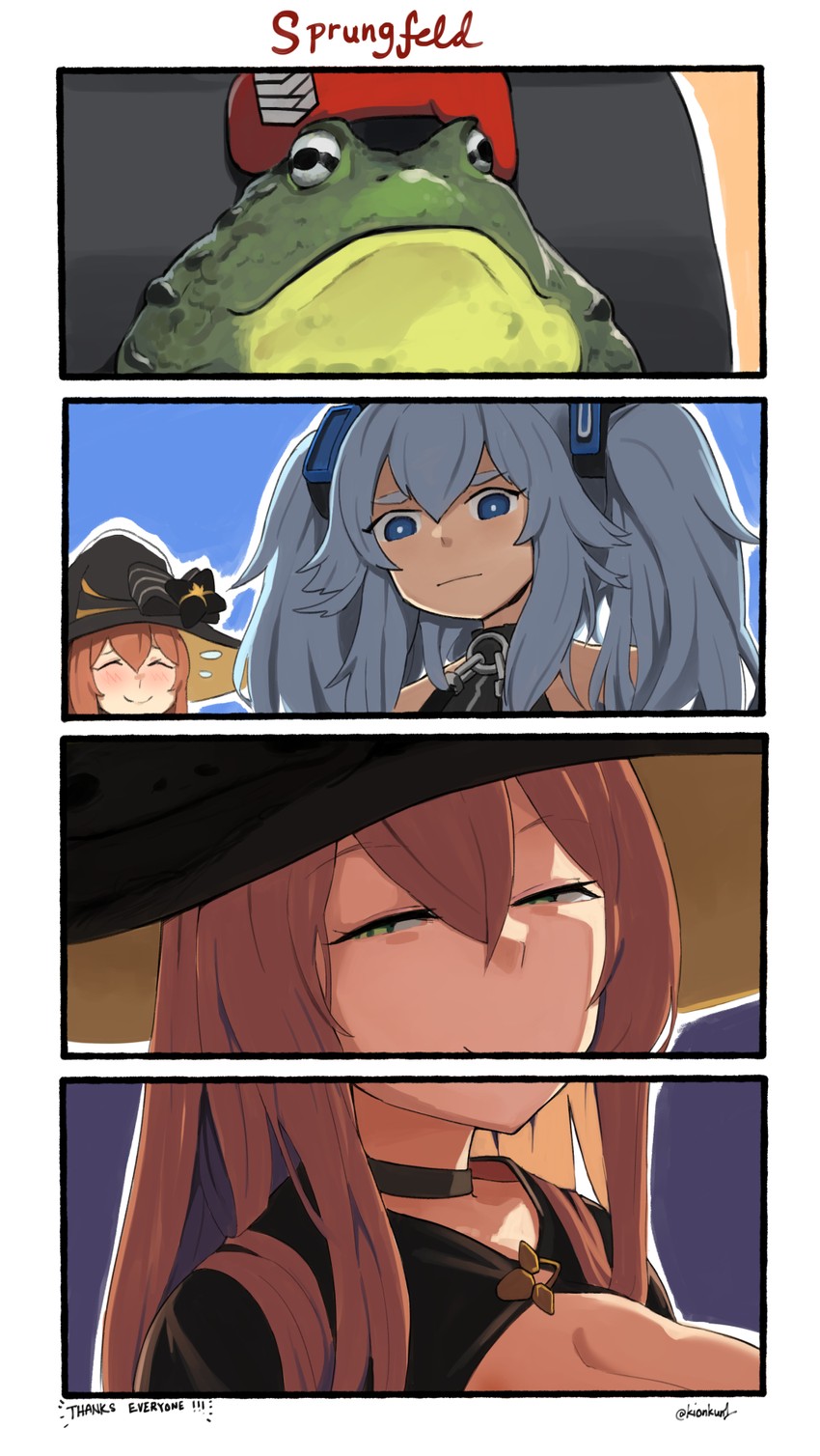 commander, pa-15, springfield, and non-human commander (girls' frontline) drawn by kion-kun