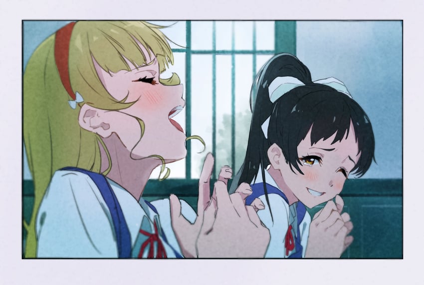 heanna sumire and hazuki ren (love live! and 1 more) drawn by moshi_(0364p)