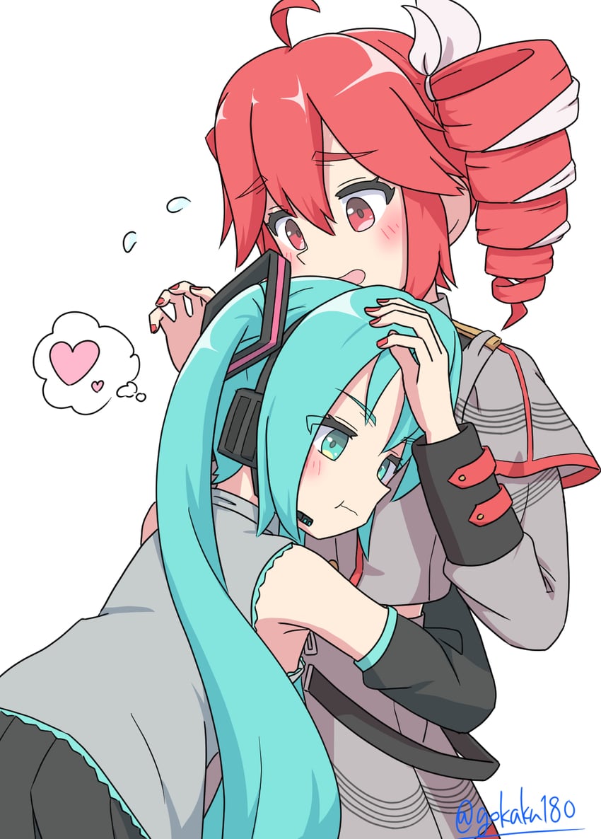 hatsune miku and kasane teto (vocaloid and 2 more) drawn by gokaku180