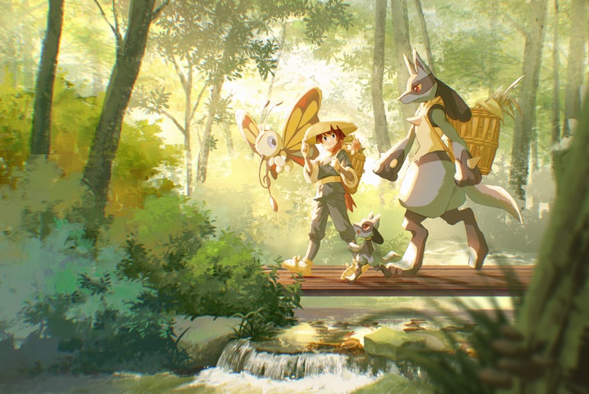 lucario, shaymin, riolu, and beautifly (original and 2 more) drawn by big-starfish