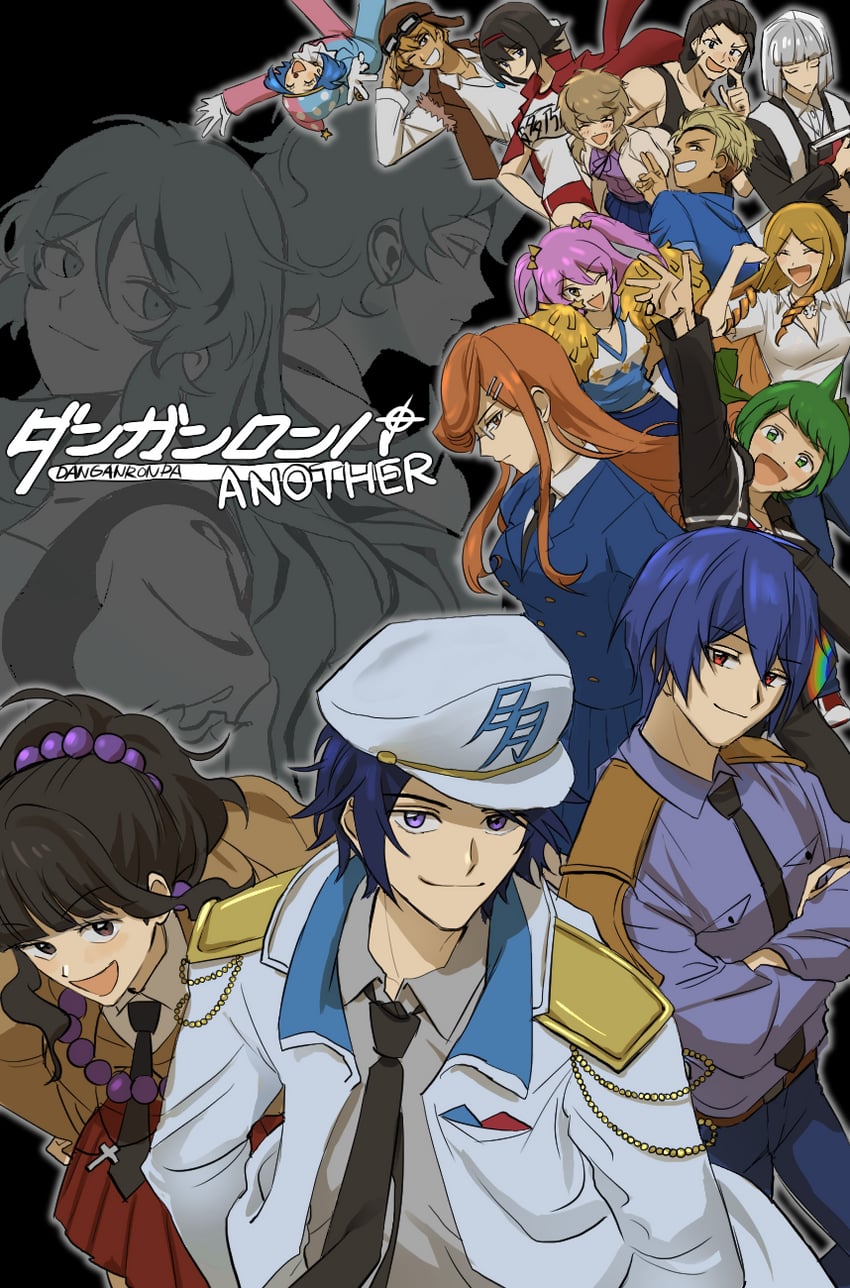 maeda yuki, kinjou tsurugi, otori teruya, mekaru rei, utsuro, and 12 more (danganronpa and 2 more) drawn by pipipyoco