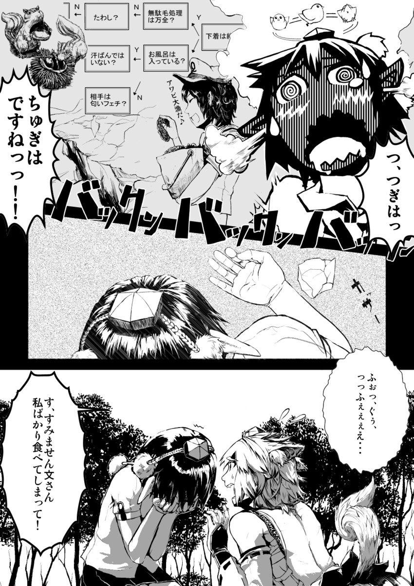 shameimaru aya, inubashiri momiji, and murasa minamitsu (touhou) drawn by ed_(end)
