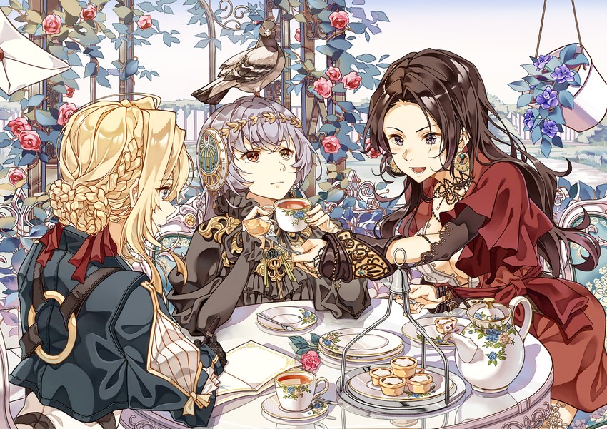 violet evergarden, cattleya baudelaire, and lux sibyl (violet evergarden) drawn by cheese_kang