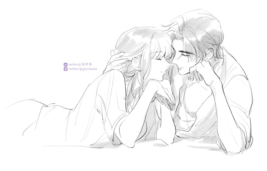 protagonist and charlie su (light and night love) drawn by greenchou