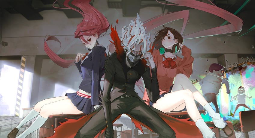 ayase momo, takakura ken, shiratori aira, and serpo (dandadan) drawn by vafar7