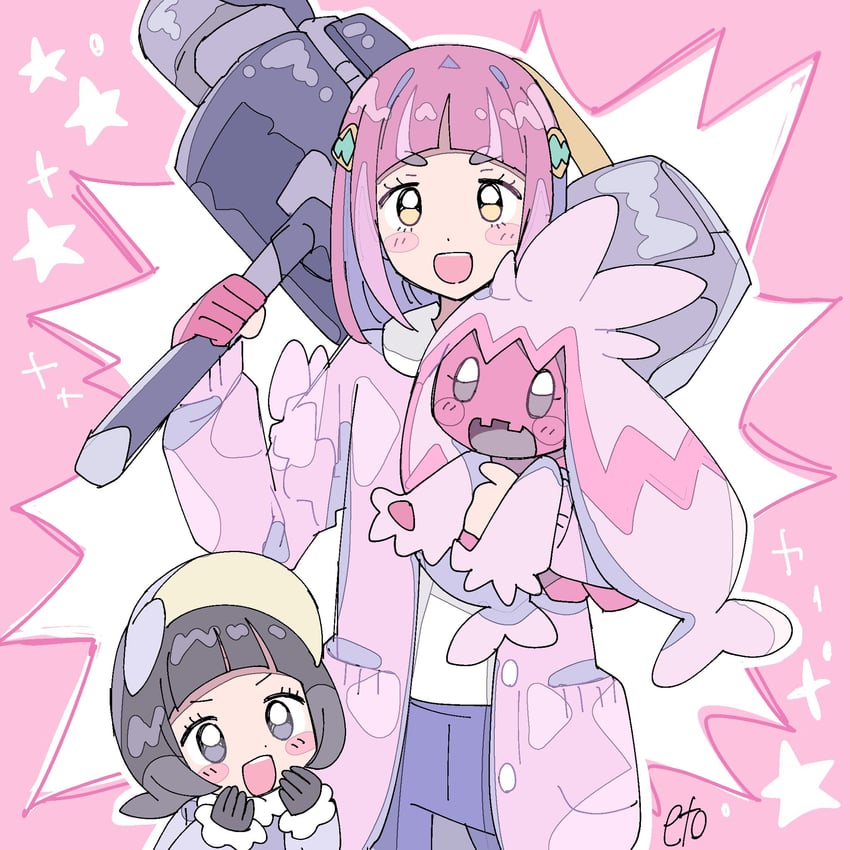 lacey, poppy, and tinkaton (pokemon and 1 more) drawn by remoooon