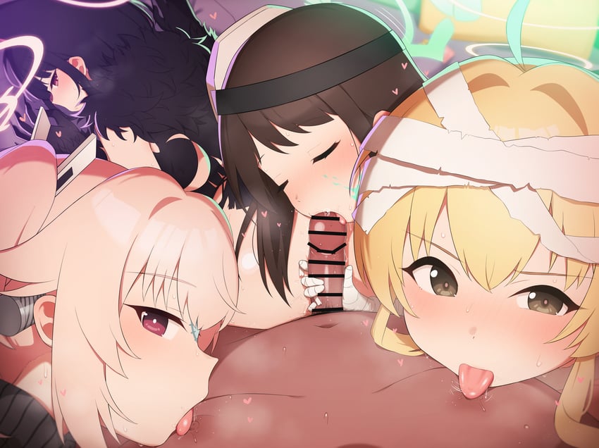kazusa, natsu, yoshimi, and airi (blue archive) drawn by kunugi_miyaco