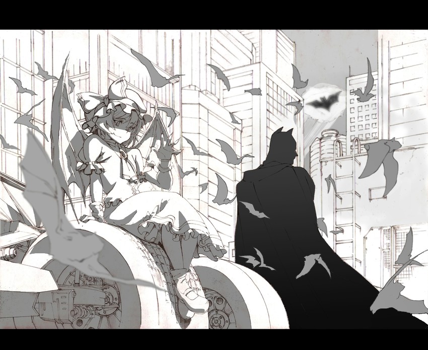 remilia scarlet and batman (touhou and 2 more) drawn by mtmy