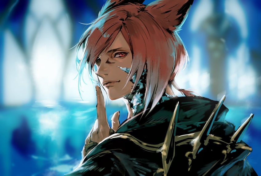 g'raha tia and crystal exarch (final fantasy and 1 more) drawn by kin_mokusei