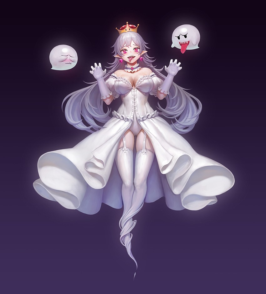 princess king boo and boo (mario and 2 more) drawn by banajune