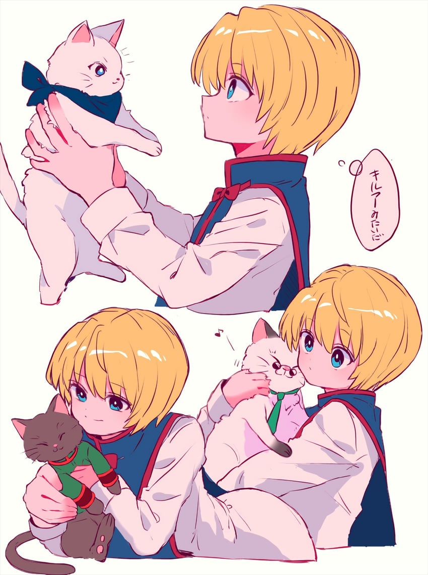 killua zoldyck, kurapika, gon freecss, and leorio paladiknight (hunter x hunter) drawn by kkkkkk_lut44