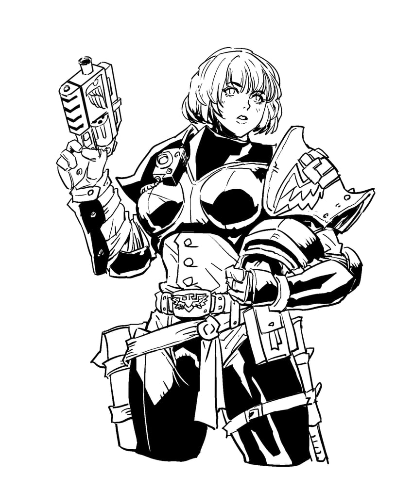 adeptus arbites and judge anderson (warhammer 40k and 2 more) drawn by rmulderz