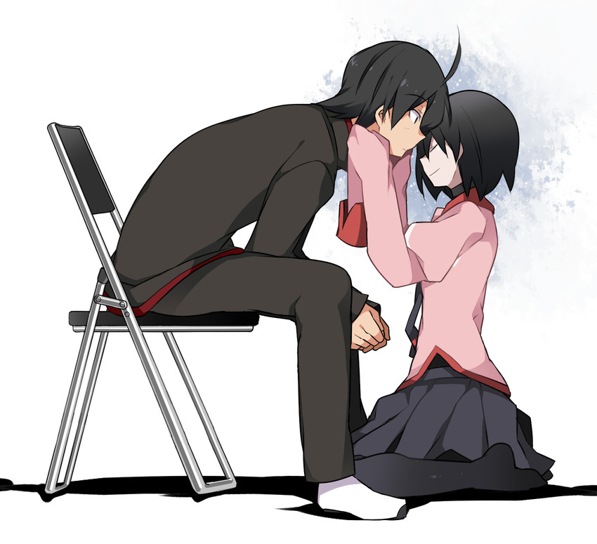 araragi koyomi and oshino ougi (monogatari) drawn by hammer_(sunset_beach)
