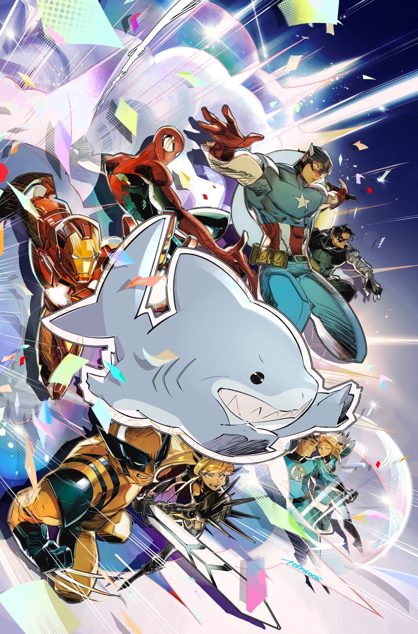 wolverine, spider-man, steve rogers, captain america, iron man, and 6 more (marvel and 4 more) drawn by tokitokororo