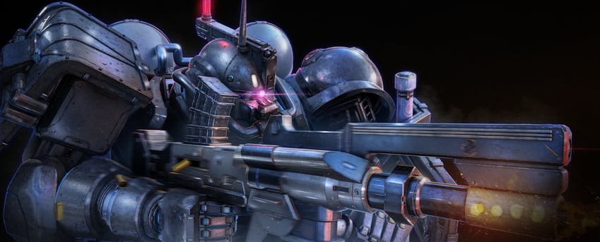 zaku ii and police zaku rru type (gundam and 1 more) drawn by yamataka_(blenderkame)