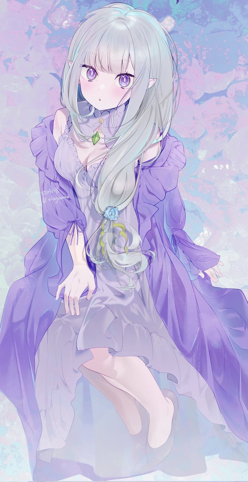 emilia (re:zero kara hajimeru isekai seikatsu) drawn by tapoica_(1287332395)