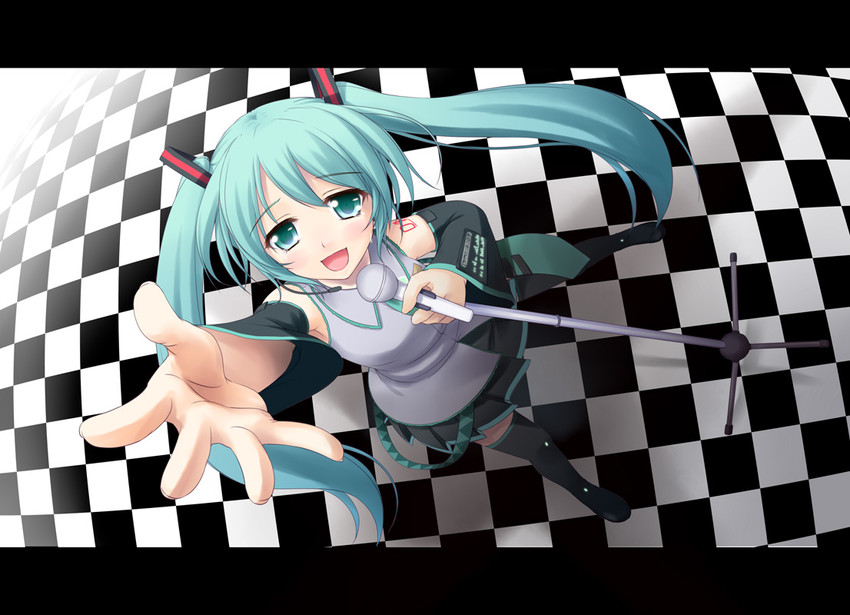 hatsune miku (vocaloid) drawn by kazami_fukashido