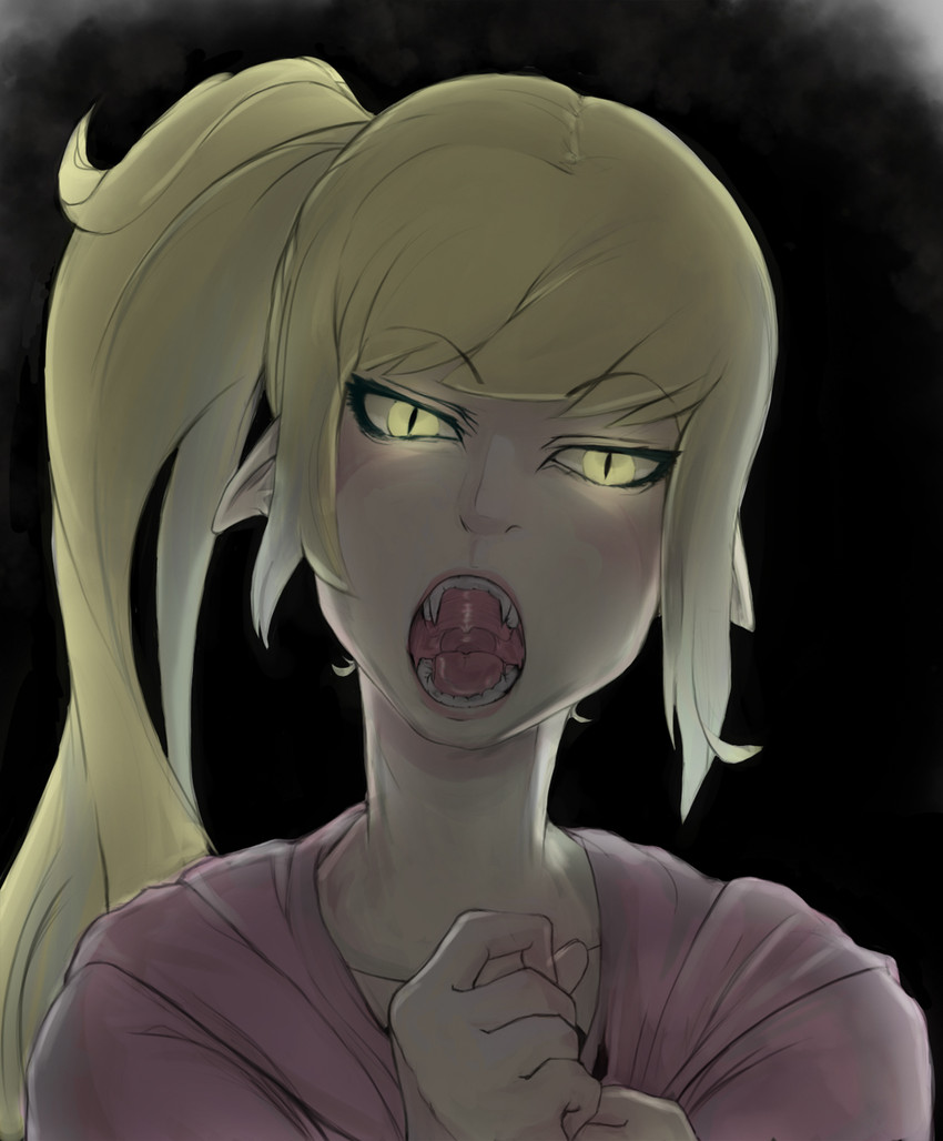 oshino shinobu and kiss-shot acerola-orion heart-under-blade (monogatari and 1 more) drawn by drawfag