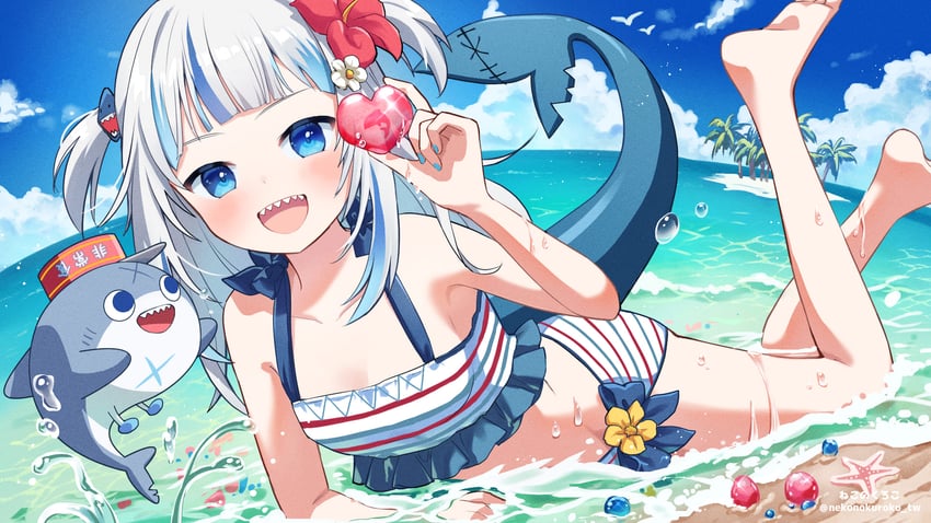 gawr gura and bloop (hololive and 1 more) drawn by neko_no_kuroko