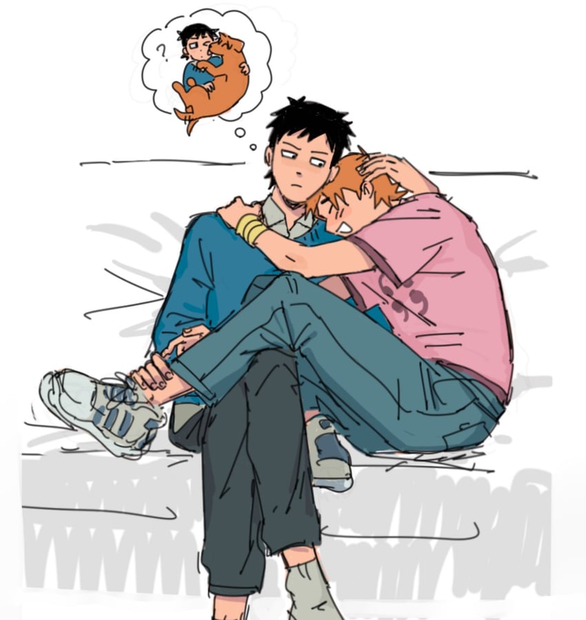 scott pilgrim and wallace wells (scott pilgrim) drawn by sushiisiu