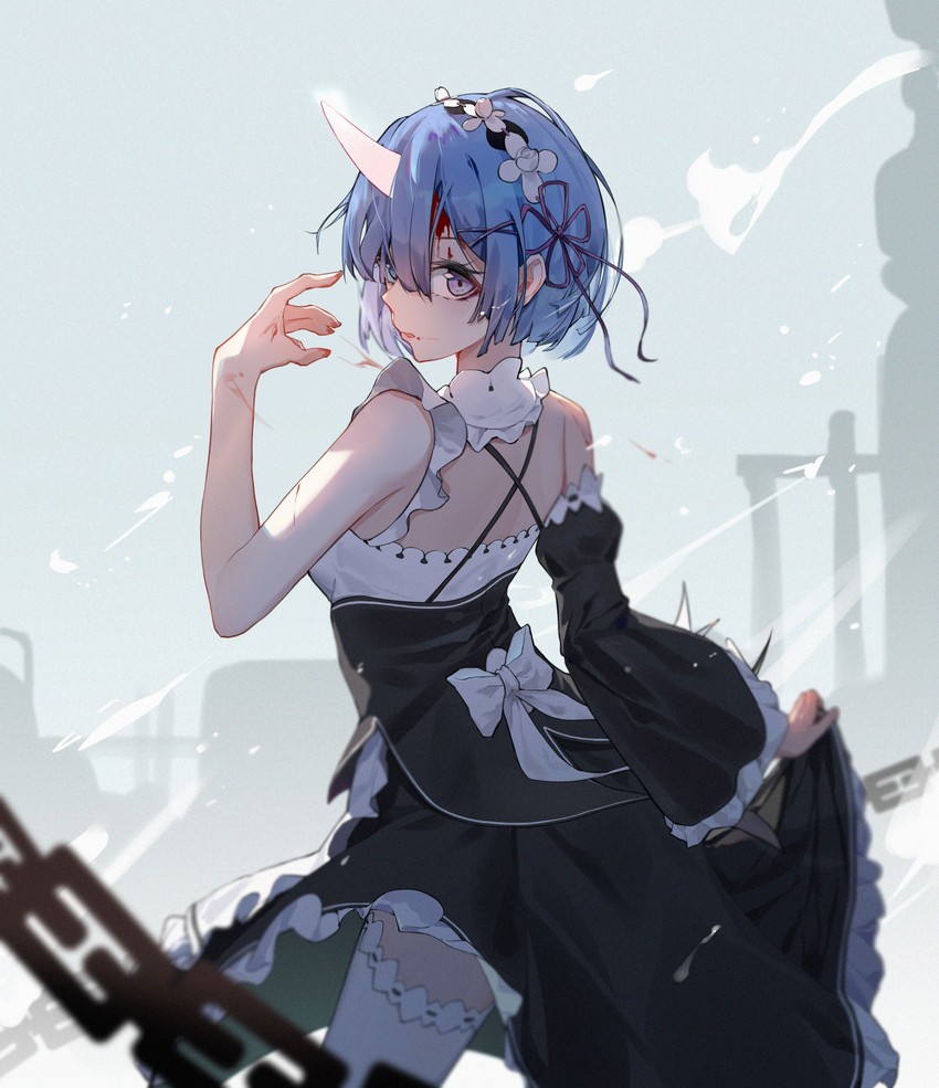 rem (re:zero kara hajimeru isekai seikatsu) drawn by shu_kunkuokuozi
